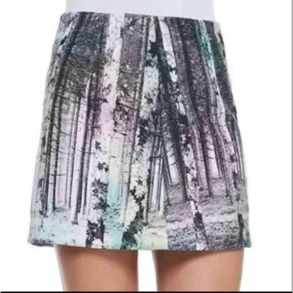 NWT Tibi Enchanted Forest Print Mini Skirt Sz4 Forestcore Luxury - Picture 2 of 7